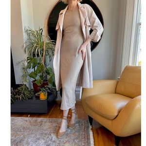 H&M blush pink modal trench coat, fits as size S